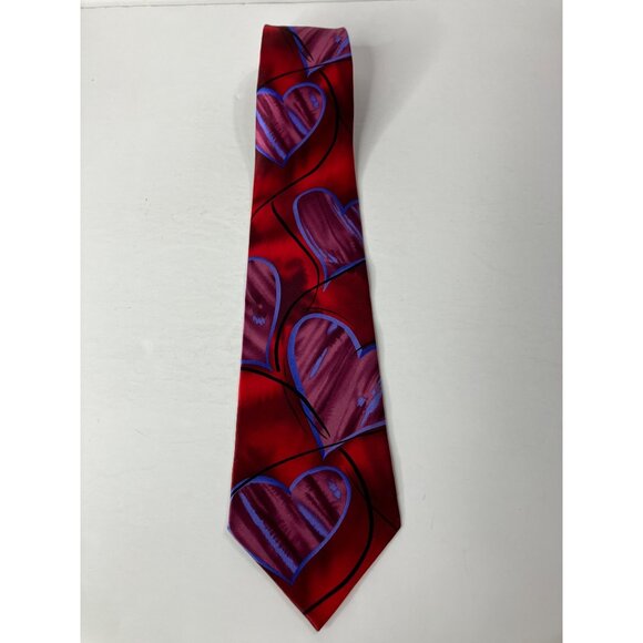 Jerry Garcia Exploding Heart Limited Edition Mens Silk Tie Red Purple Blue - Picture 2 of 6